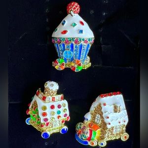 Heidi Daus 🆕 “Holiday Express” set of 3 pins, COUT’EM, not 1, not 2, but…3